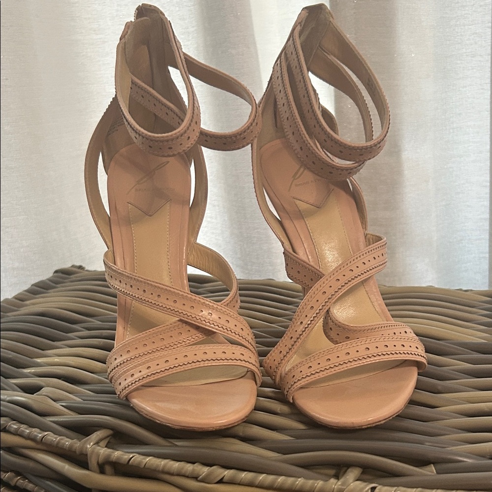 Brian Atwood Nude Strappy Heels